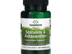 Organic Spirulina & Astaxantina 120 tablete, Swanson